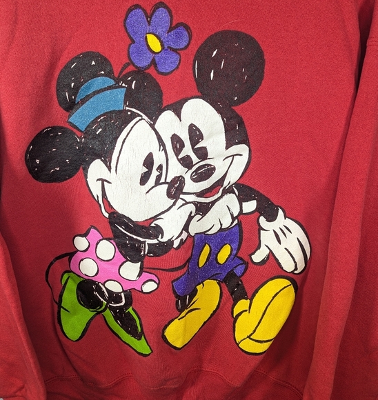 Vintage 1990s Walt Disney Mickey & Co. Mickey Minnie Mouse Crewneck Size Large - Picture 2 of 7